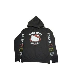 Hello Kitty Tokyo Hoodie Sz Small Black Graphic Sweatshirt Nice!